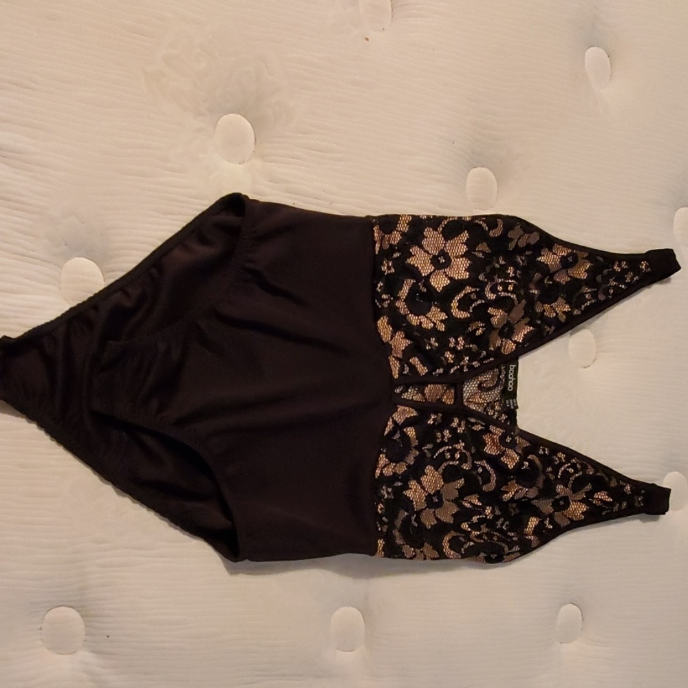 Boohoo deep plunge tank top